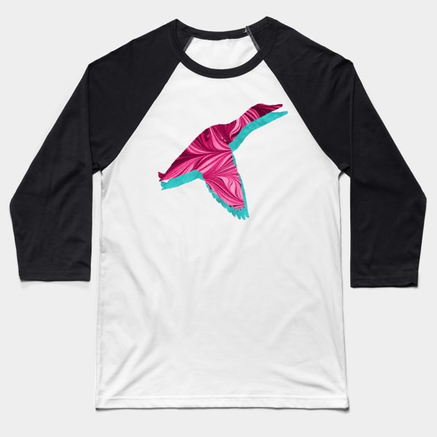 Flying Duck  #2 Baseball T-Shirt by MarbleCloud